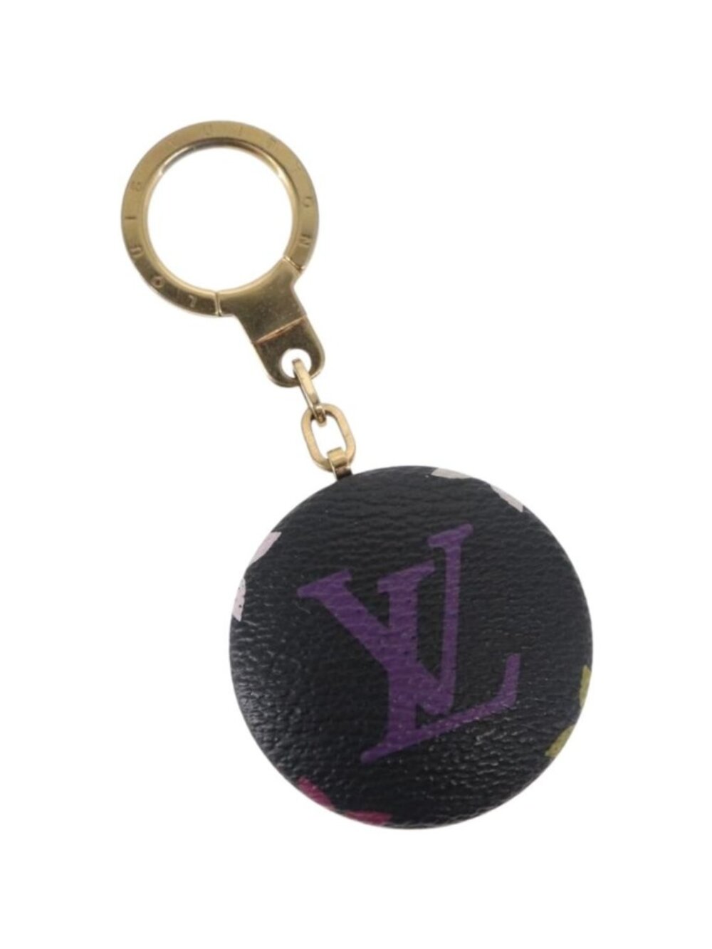 LOUIS VUITTON Monogram Multicolor Astropill Key Holder Black M51912
